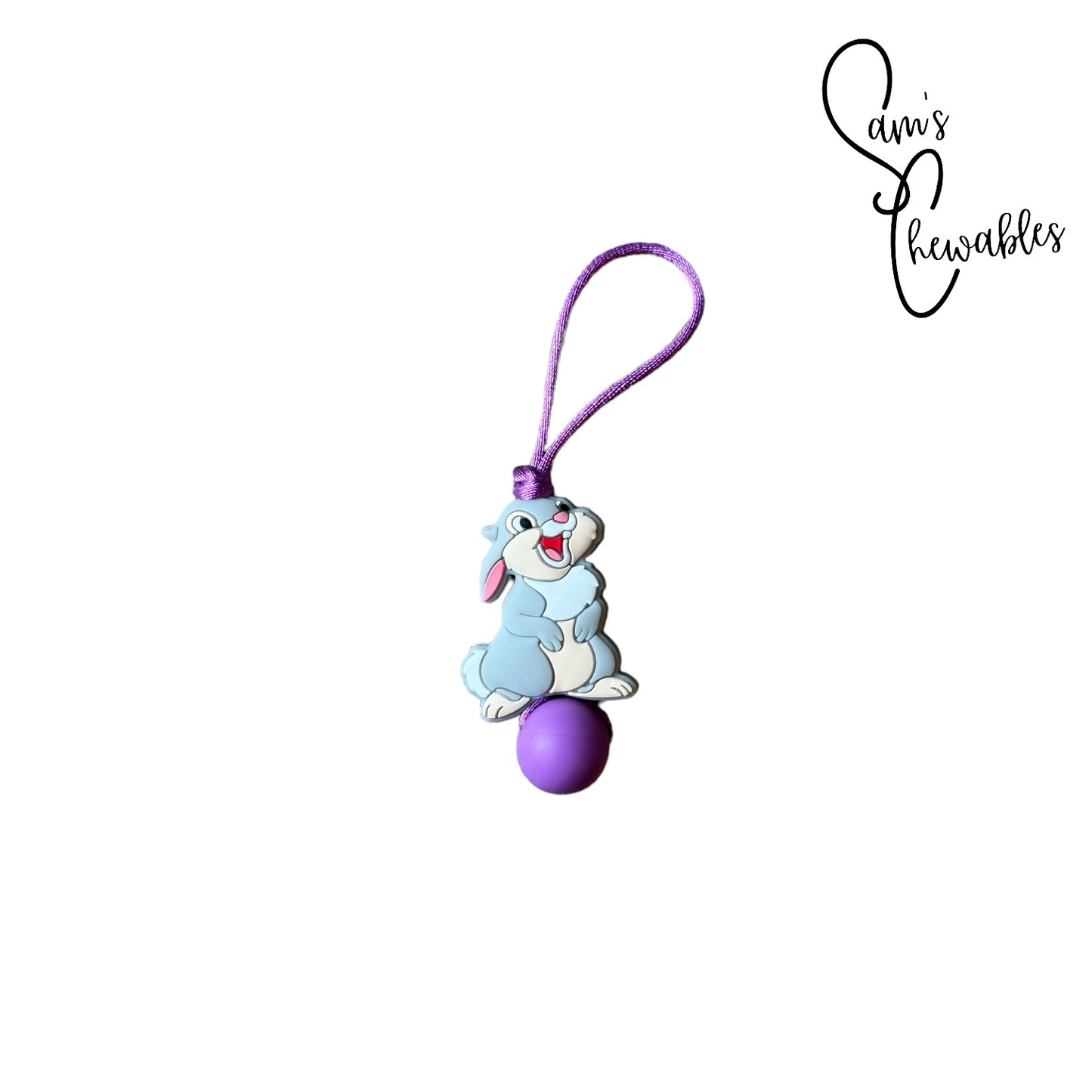 Grey Bunny Zipper Pull