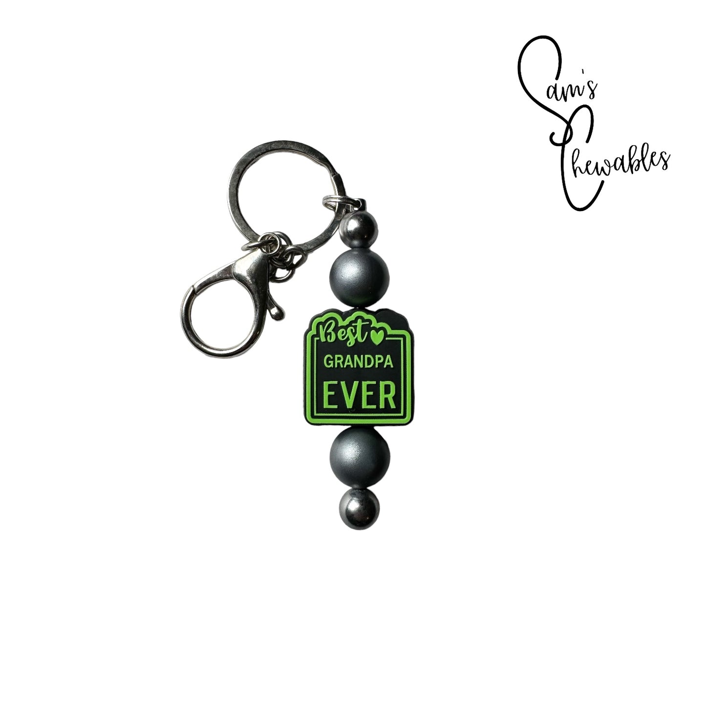 Best Grandpa Ever Beaded Keychain