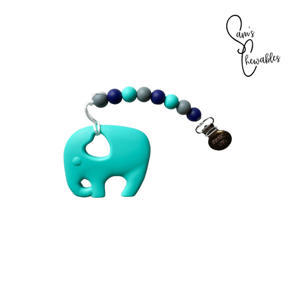 Turquoise Elephant Teether