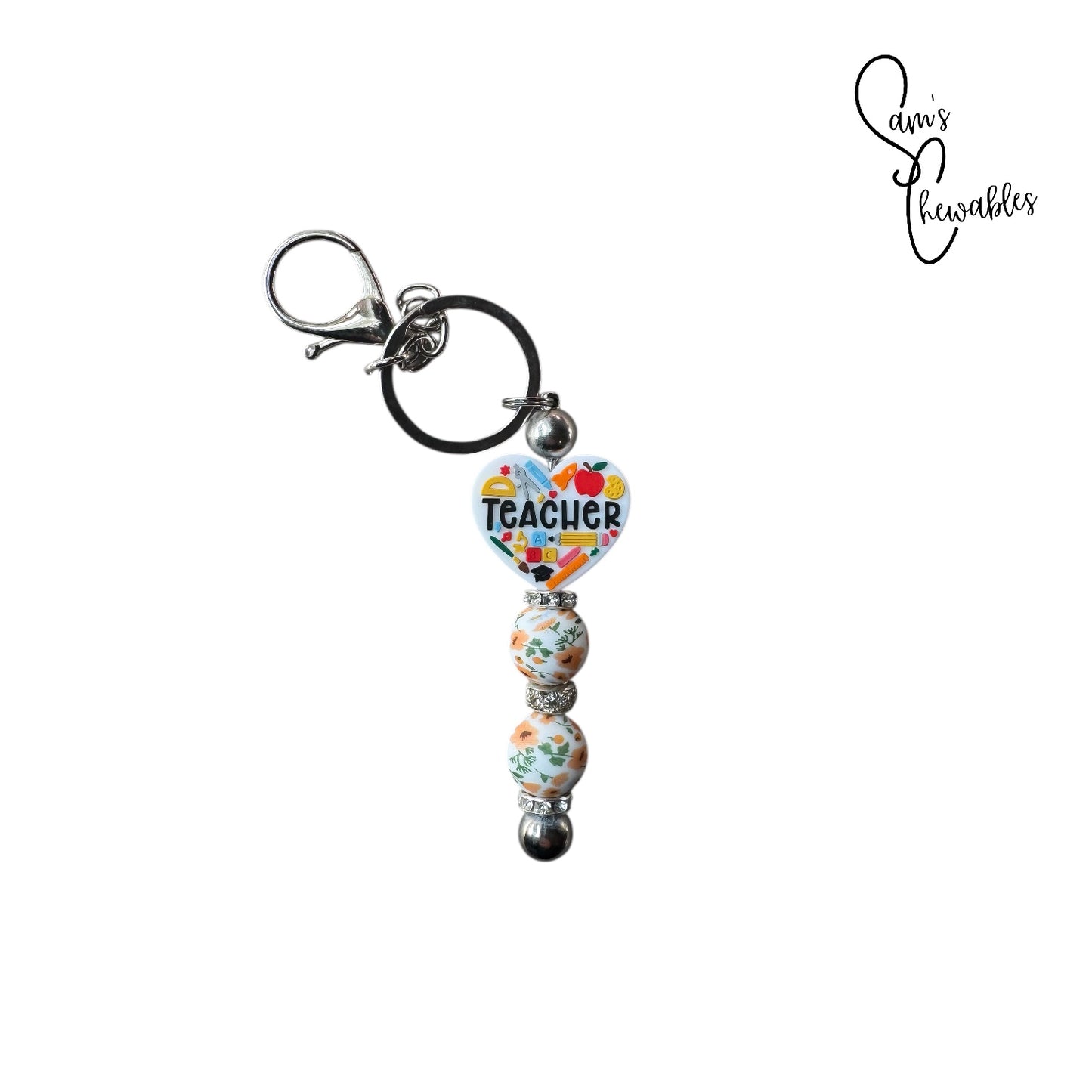 Teacher Beaded Keychain