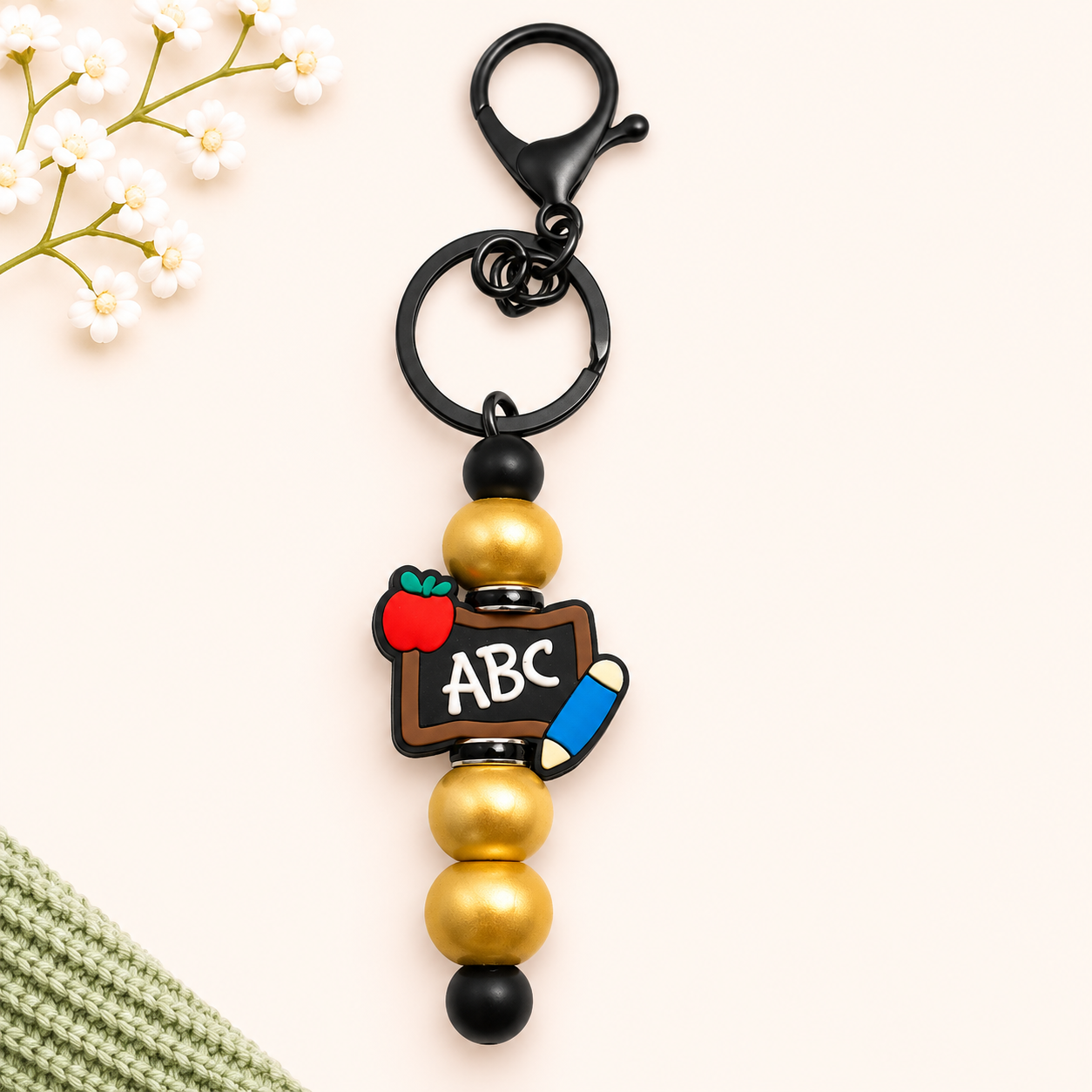 ABC Beaded Keychain