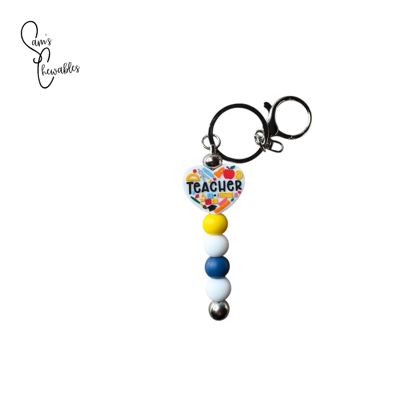 Teacher Beaded Keychain
