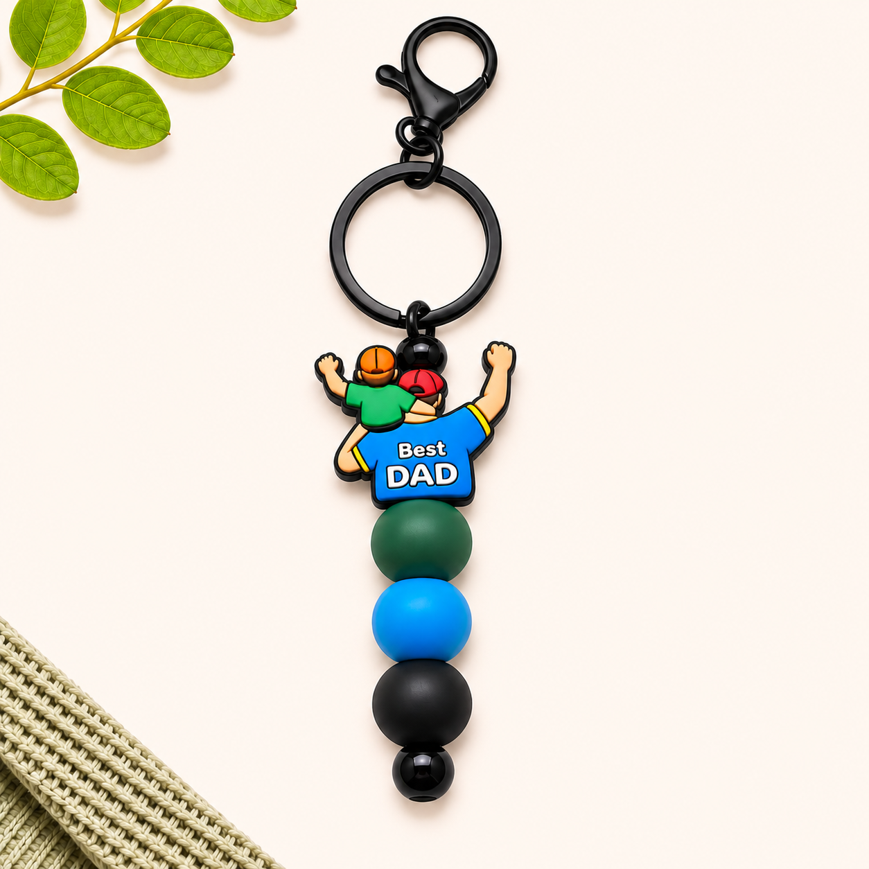 Best Dad Beaded Keychain