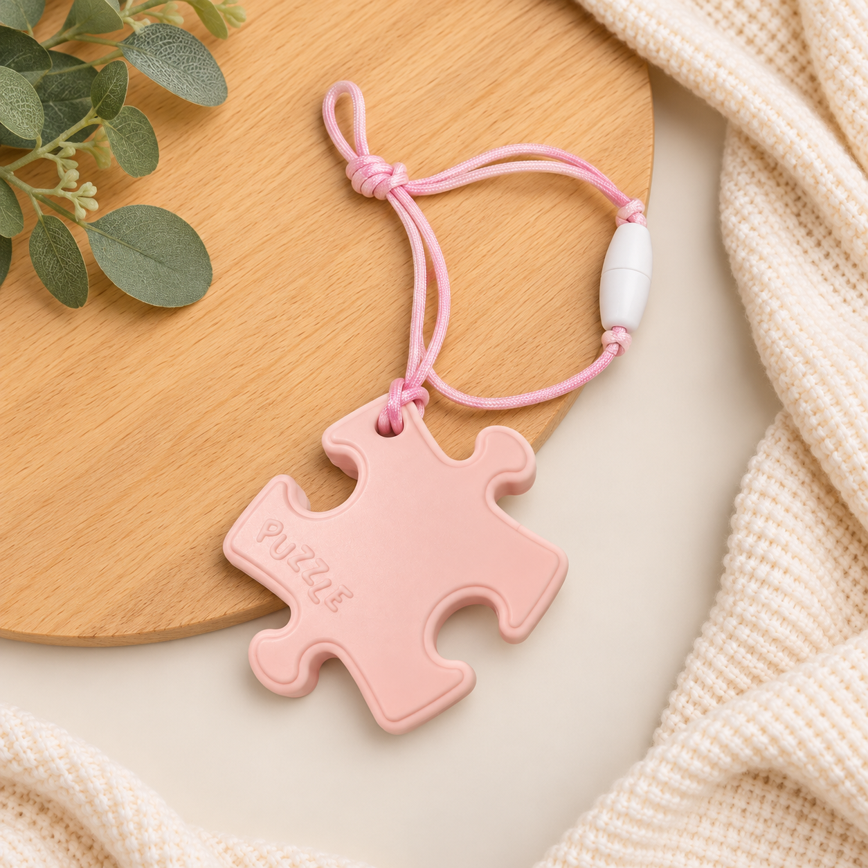 Pink Puzzle Sensory Necklace