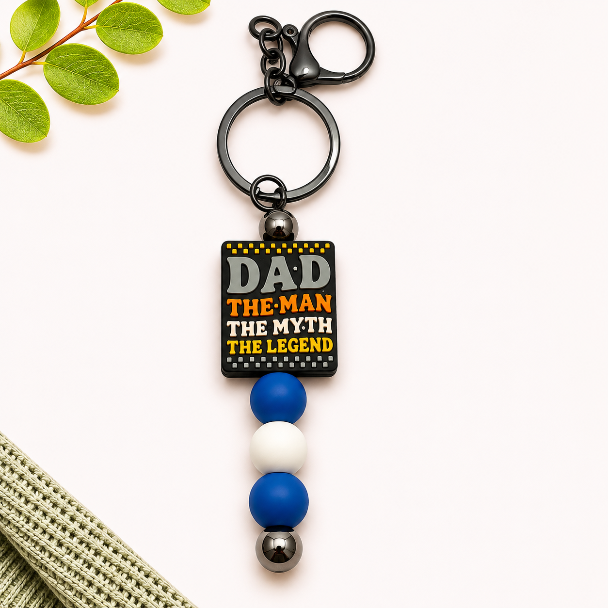 Dad Beaded Keychain