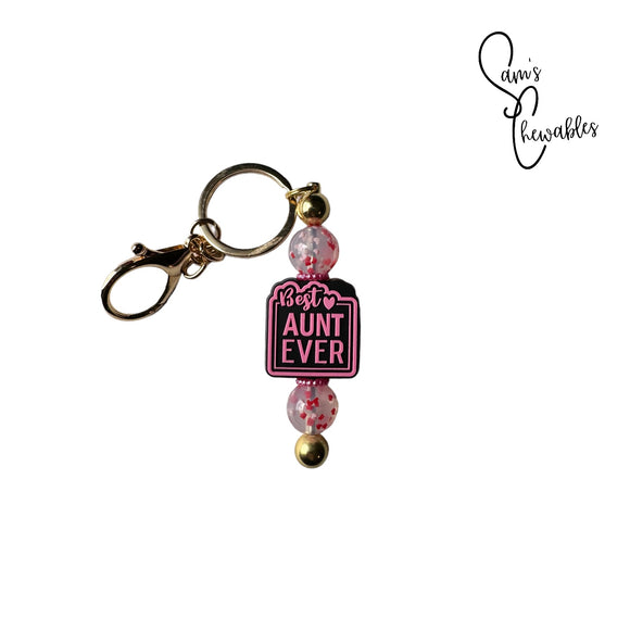 Best Aunt Ever Beaded Keychain