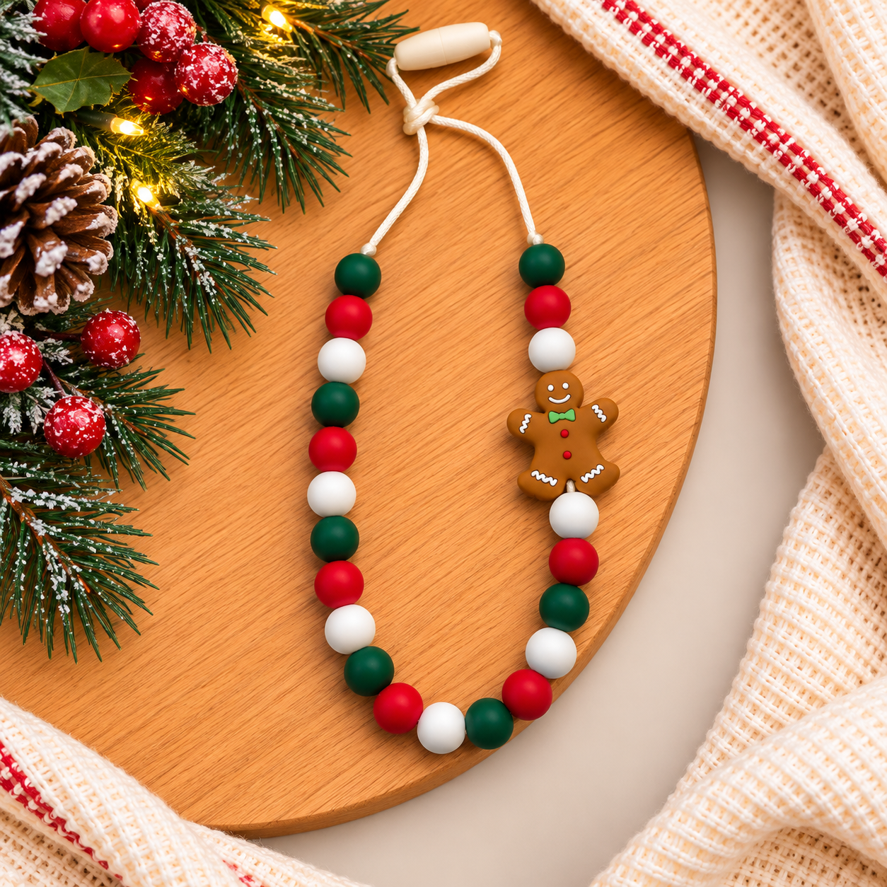 Gingerbread Kids Fidget Necklace