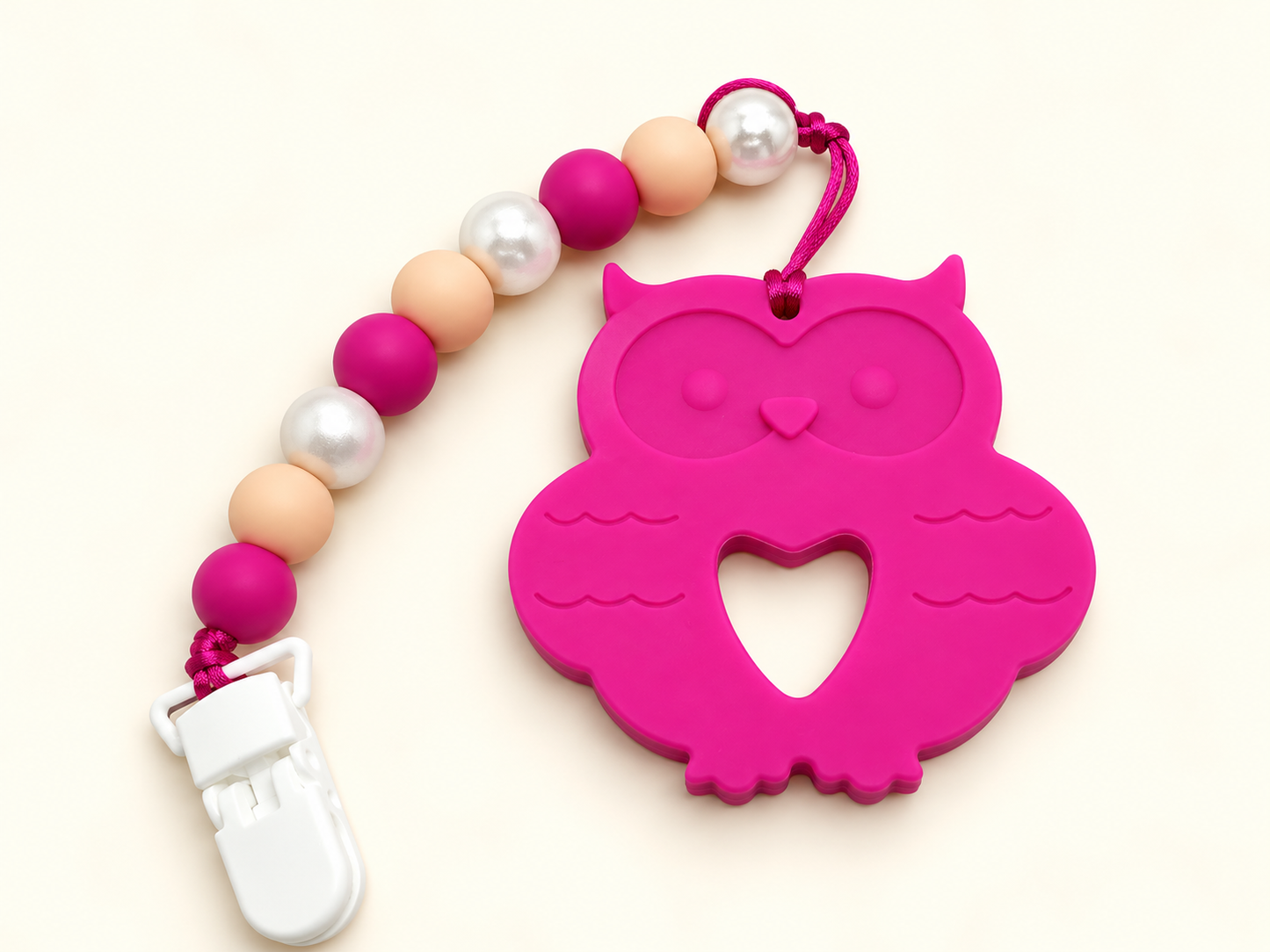 Fuchsia Owl Teether