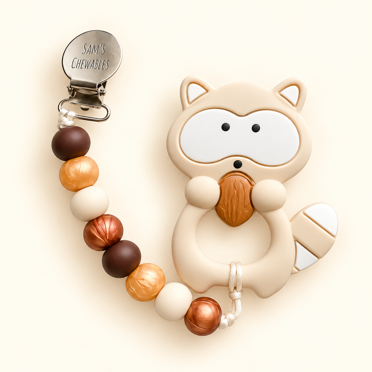 Beige Raccoon Teether
