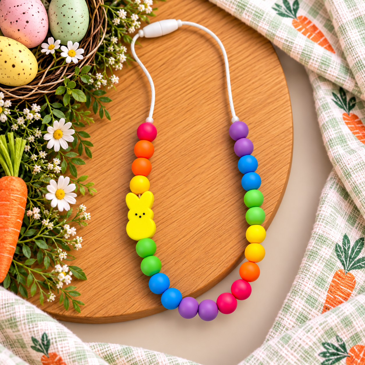 Yellow Bunny Kids Fidget Necklace