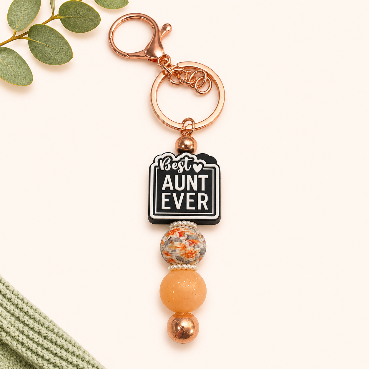 Best Aunt Every Beaded Keychain