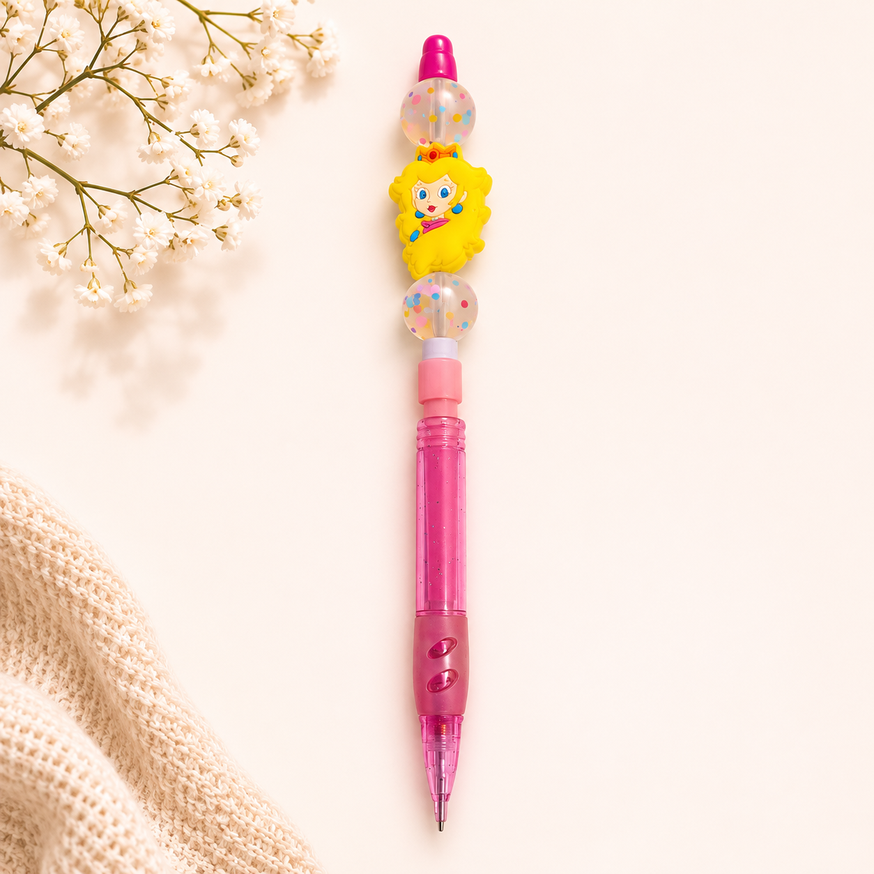 Peach Beaded Pencil