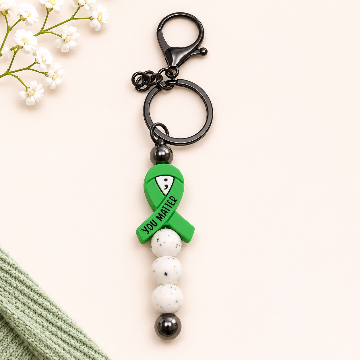 You Matter Beaded Keychain
