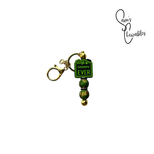 Best Grandpa Ever Beaded Keychain