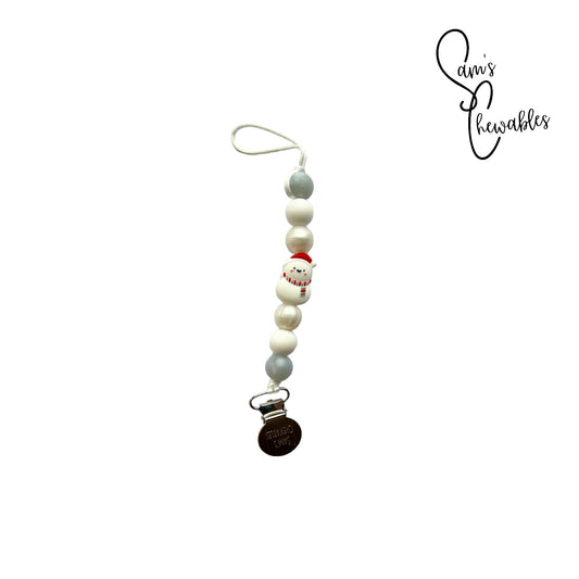 Snowman Soother Clip