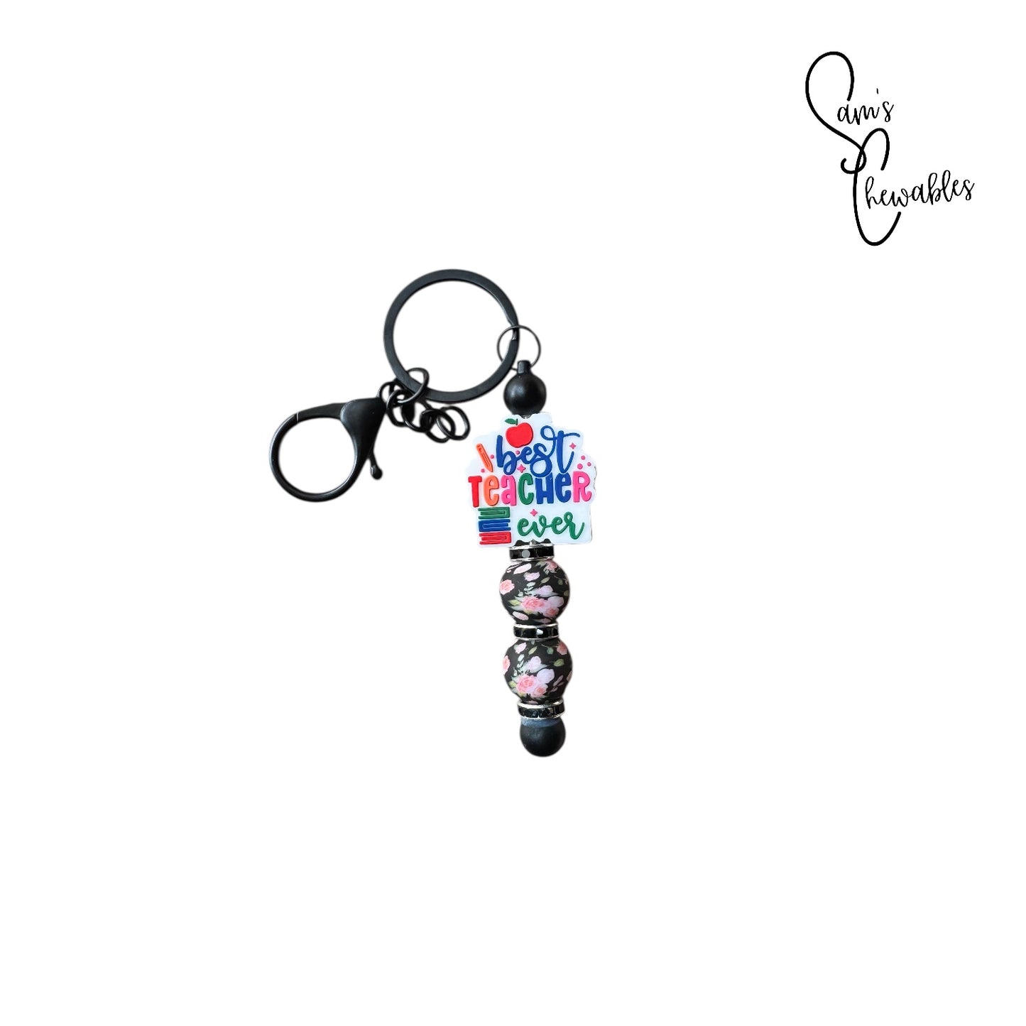 Best Teacher Ever Beaded Keychain