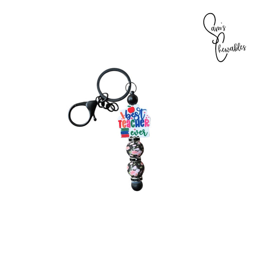 Best Teacher Ever Beaded Keychain