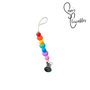 Rainbow Heart Soother Clip