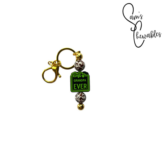 Best Grandpa Ever Beaded Keychain