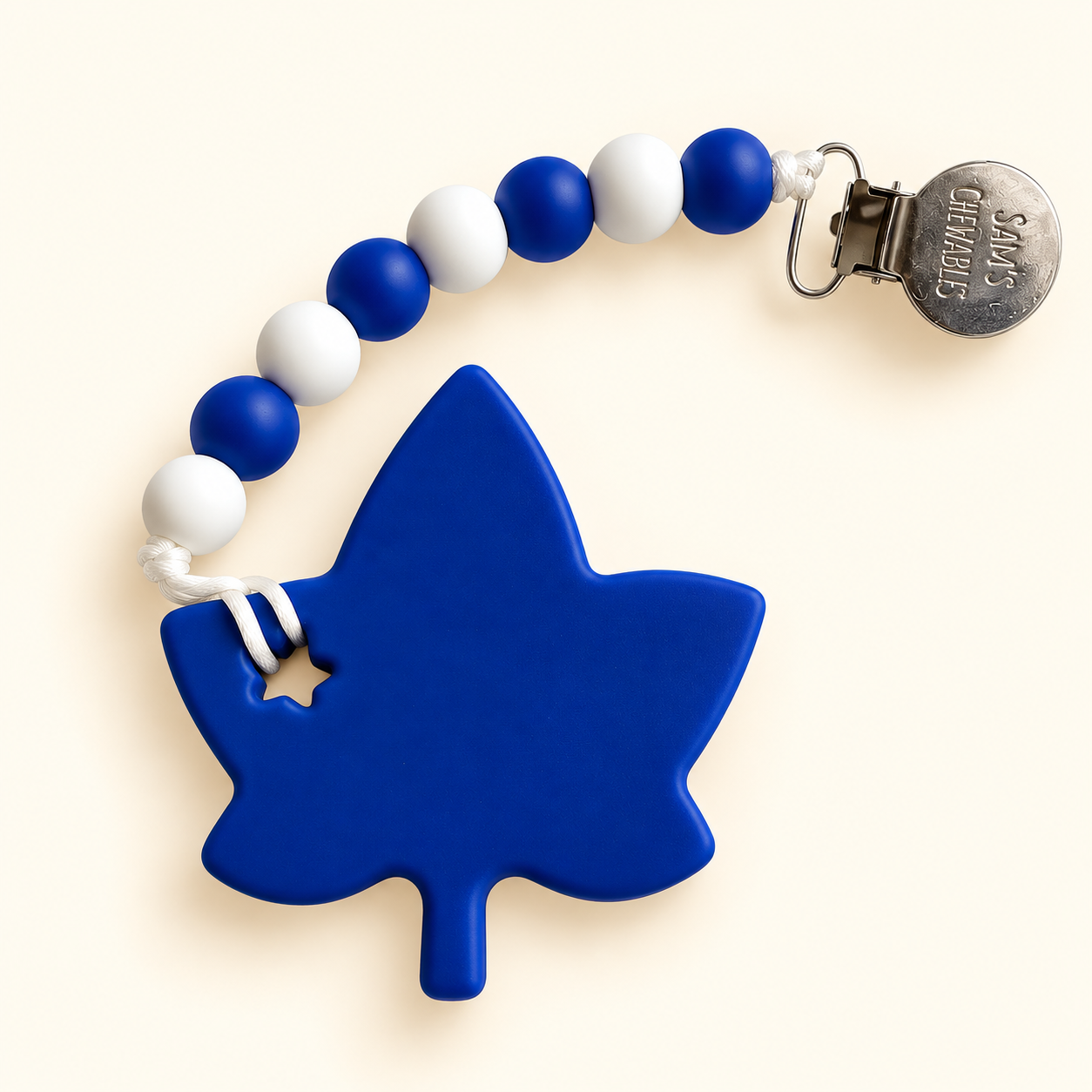 Blue Maple Leaf Teether