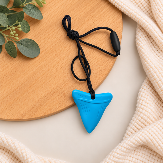 Blue Shark Tooth Sensory Necklace