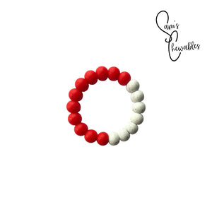 Red & Speckled White Chew Ring