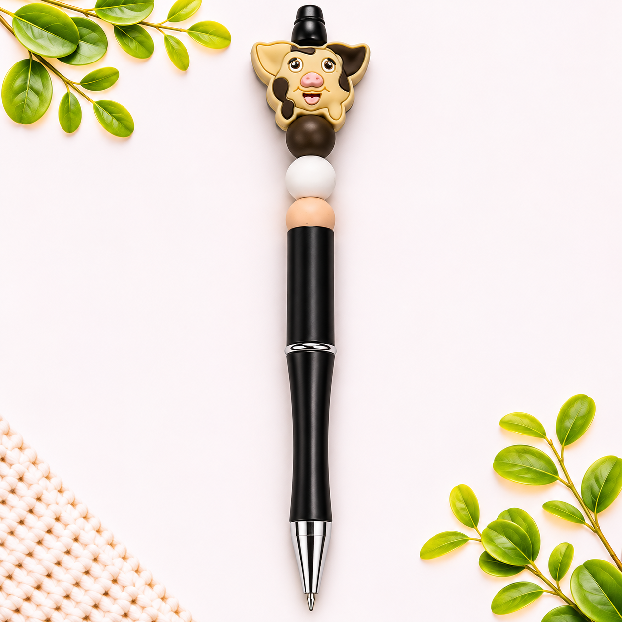 Cow Beaded Pen