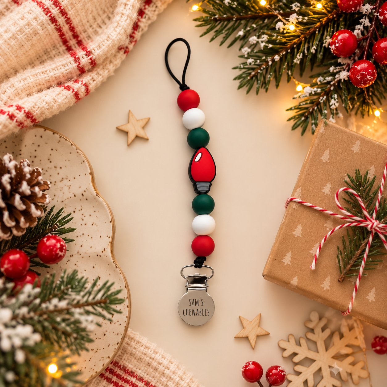 Christmas Light Soother Clip