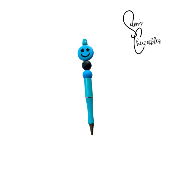 Blue Smiley Face Pen