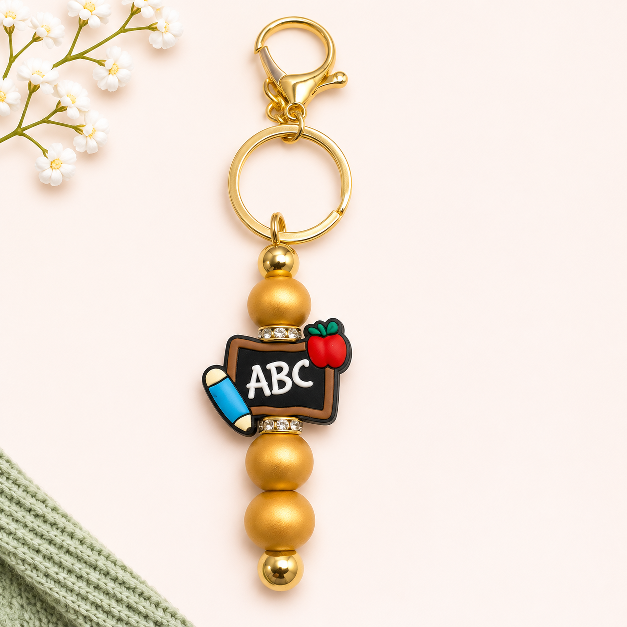 ABC Beaded Keychain