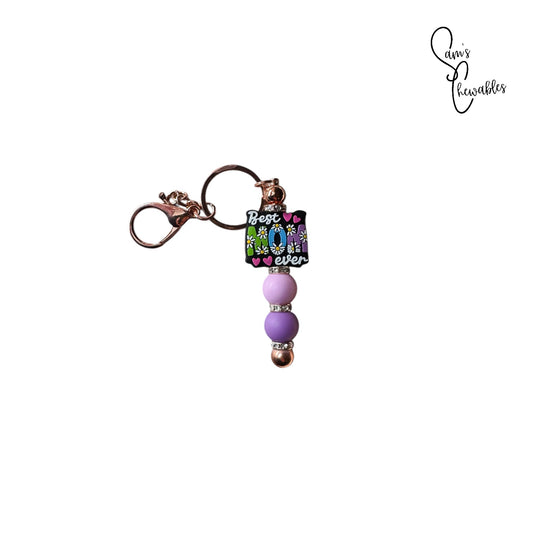 Best Mom Ever Beaded Keychain