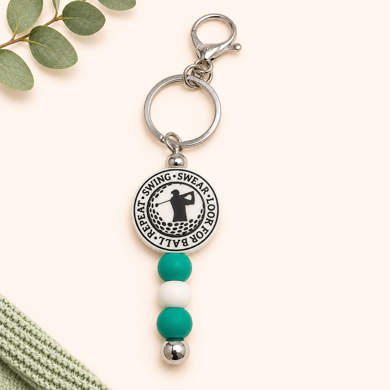 Golf Beaded Keychain