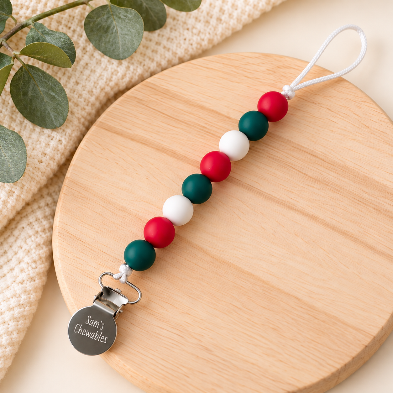 Christmas Colours Soother Clip