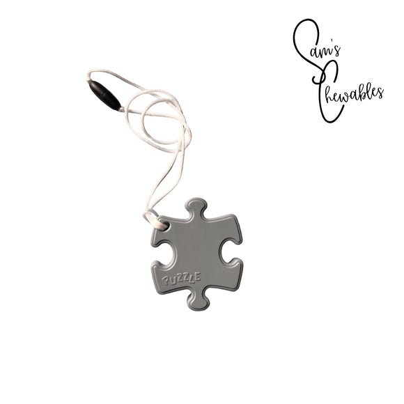 Grey Puzzle Piece Sensory Necklace