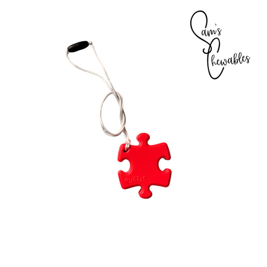 Red Puzzle Piece Sensory Necklace