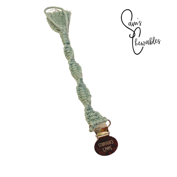Agave Macrame Soother Clip