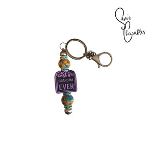 Best Grandma Ever Beaded Keychain