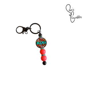 MAMA Beaded Keychain