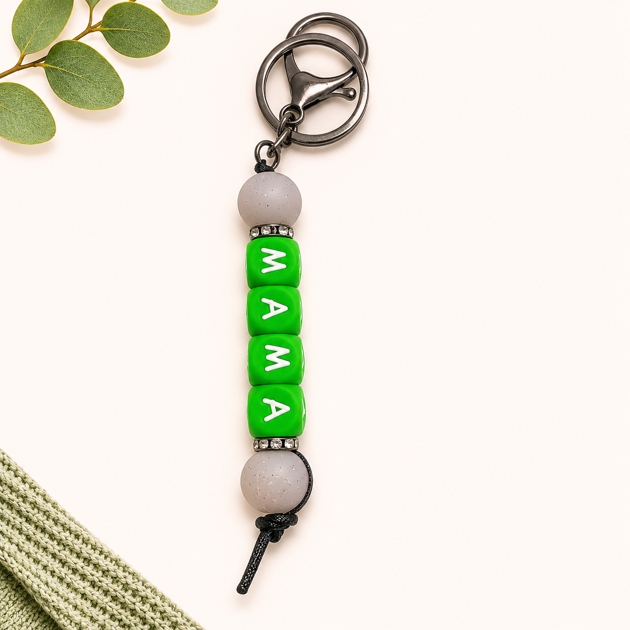 Mama Beaded Keychain