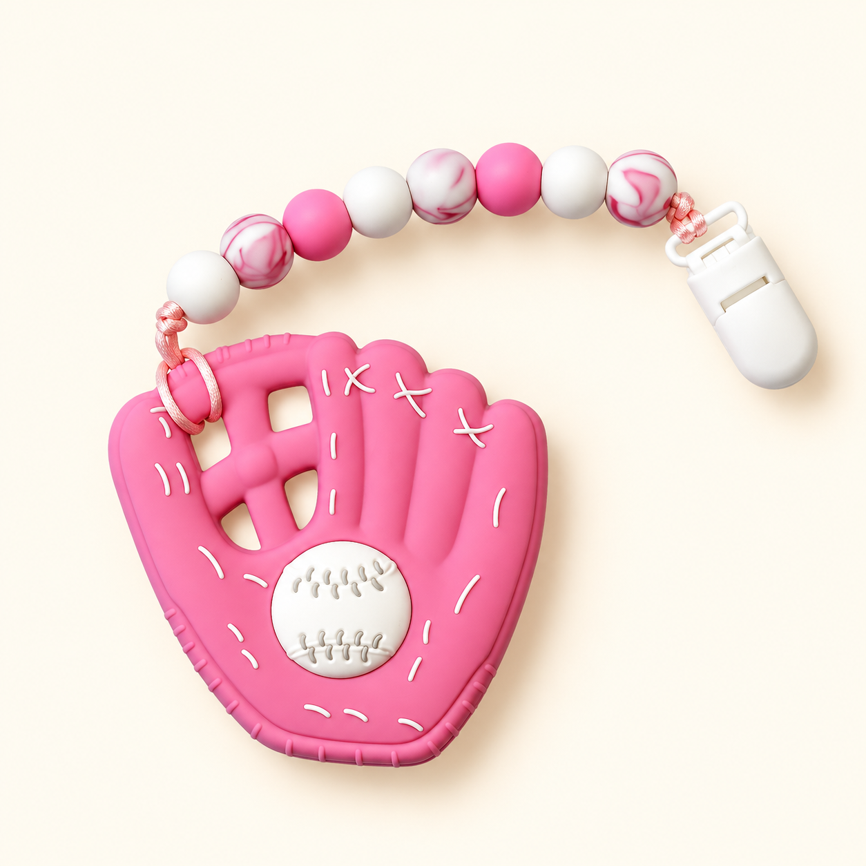 Pink Baseball Glove Teether