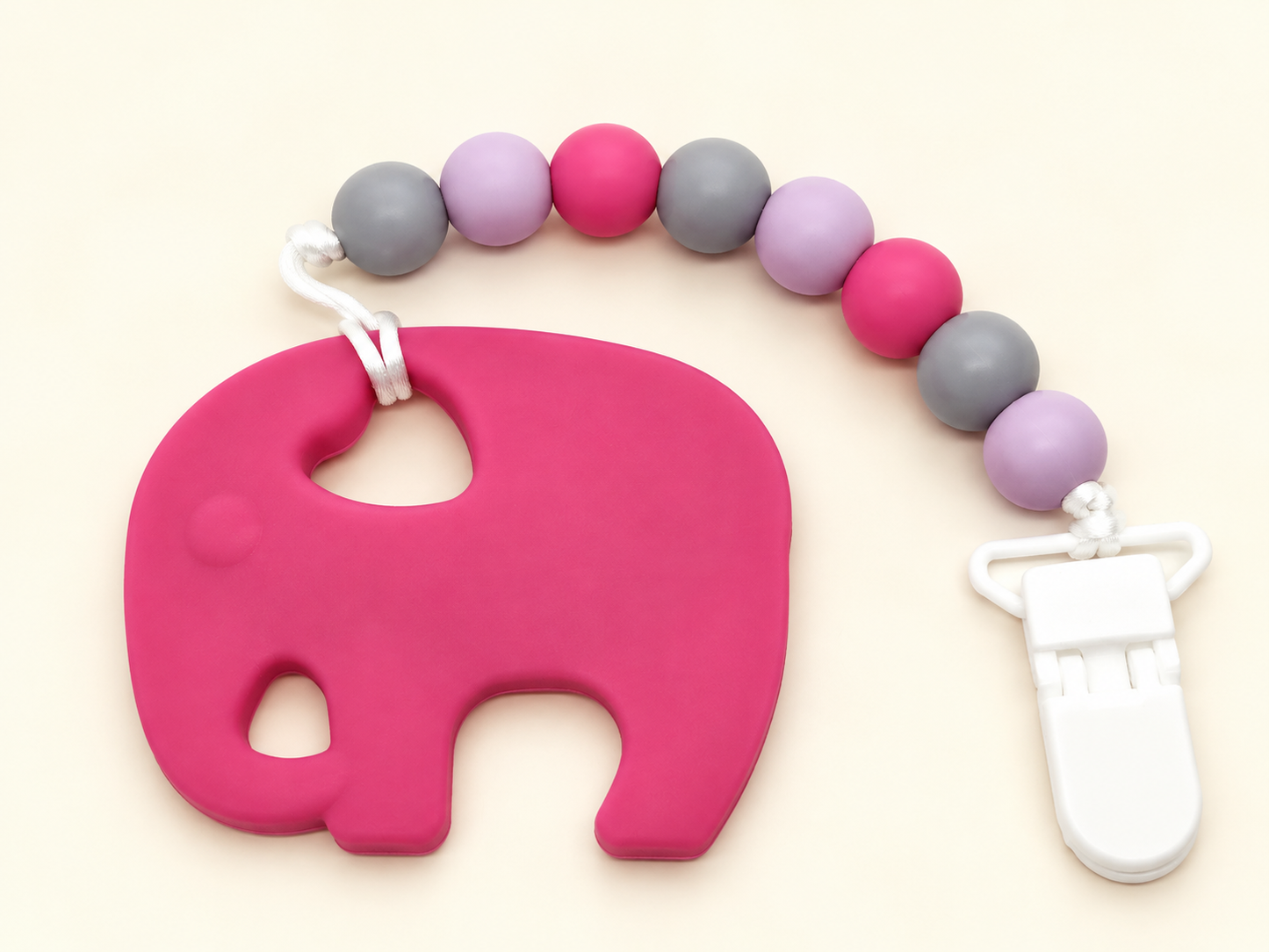 Bright Pink Elephant Teether