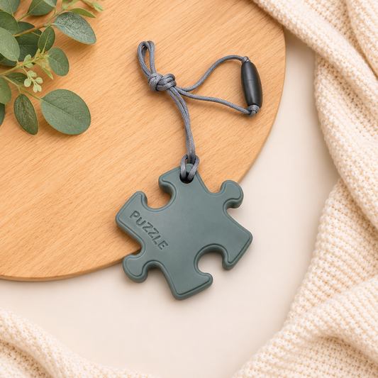 Grey Puzzle Sensory Necklace