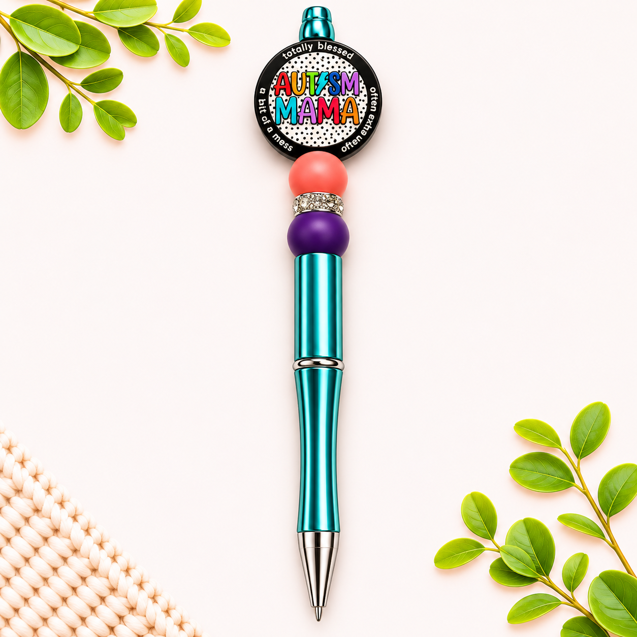 Autism Mama Beaded Pen