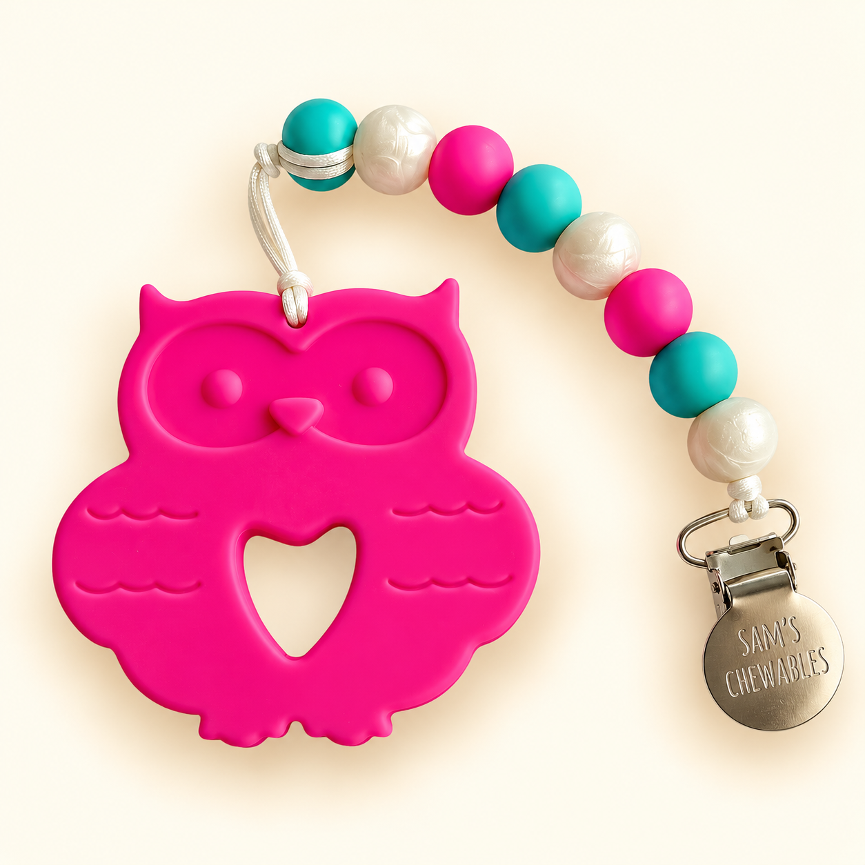 Fuchsia Owl Teether