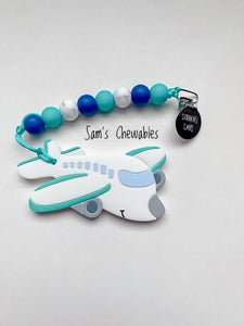 Turquoise Airplane Teether