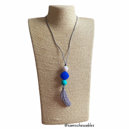 Grey Feather Nursing Necklace