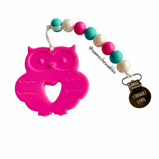 Fuchsia Owl Teether
