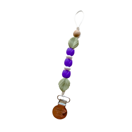 Vibrant Purple Tulip Soother Clip