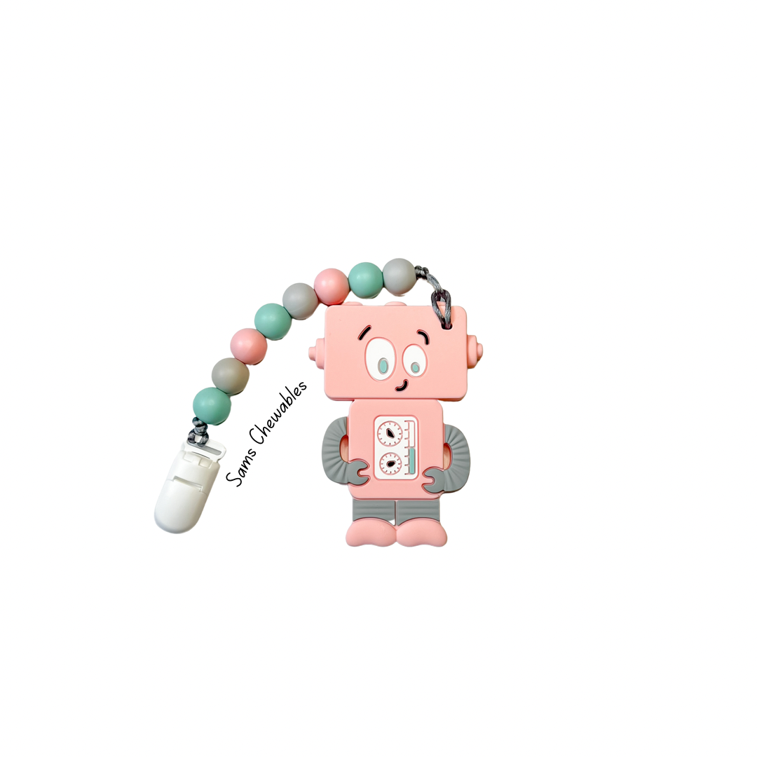 Pink Robot Teether