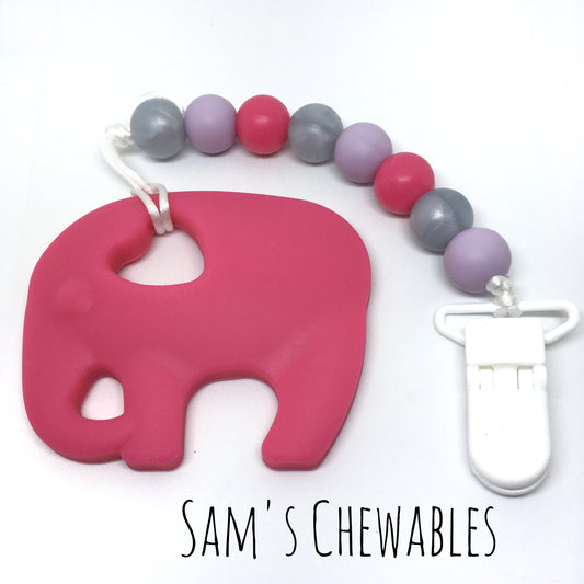 Bright Pink Elephant Teether